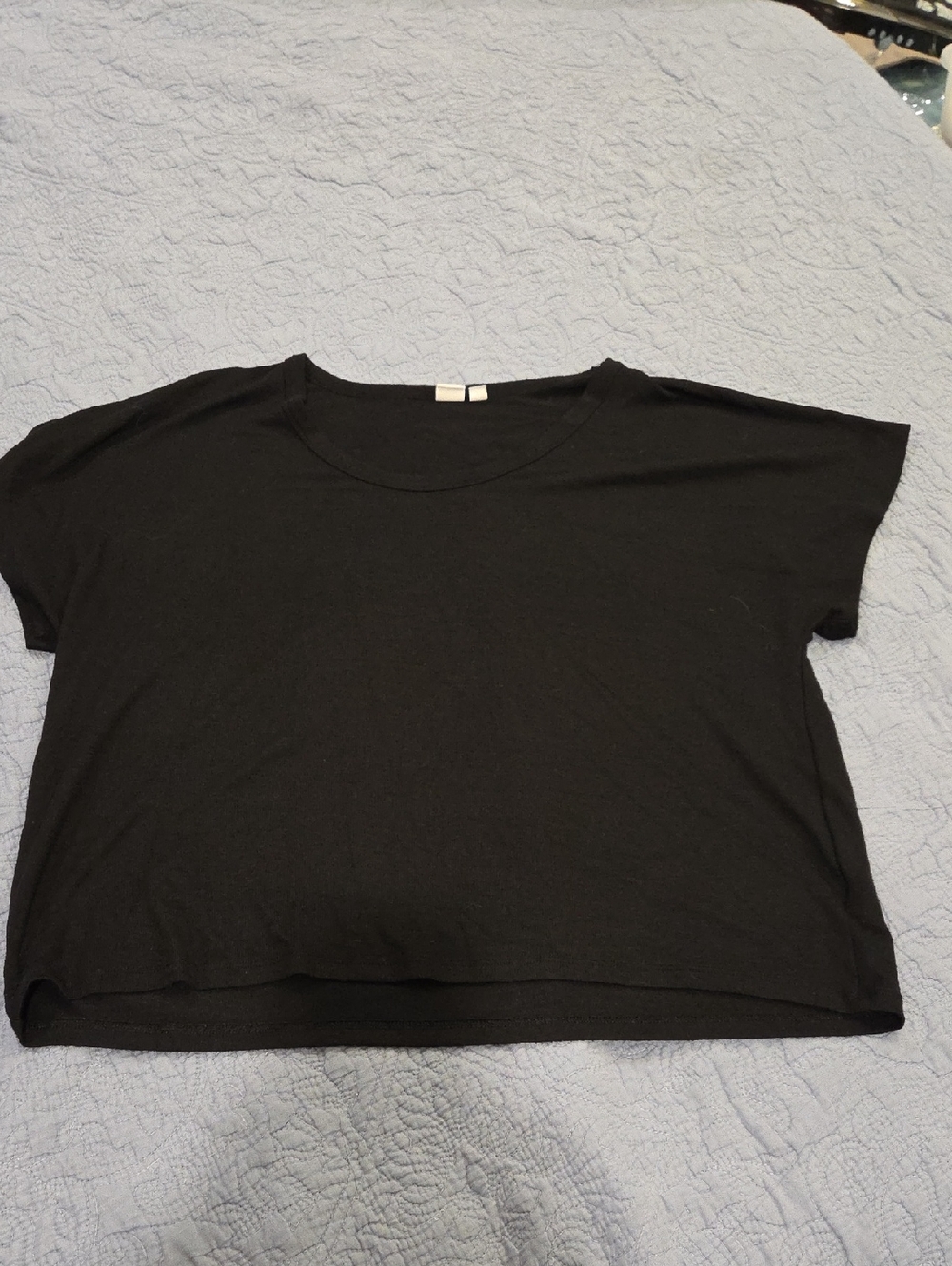 GAP Black Heavyweight Boxy Short Sleeve Crop Tee Size XL!